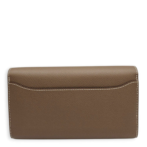 Constance To Go Wallet Etoupe Wallet in Epsom Gold hardware CL2607-22497 2