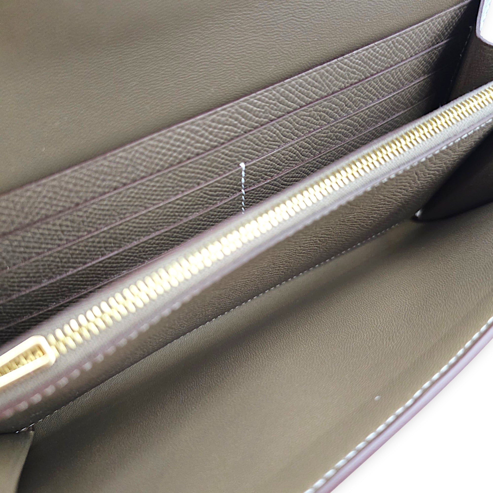 Constance To Go Wallet Etoupe Wallet in Epsom Gold hardware CL2607-22497 3