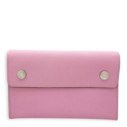Hermesnap Mauve Sylvestre Wallet in Epsom Palladium hardware CL2607-22502 1