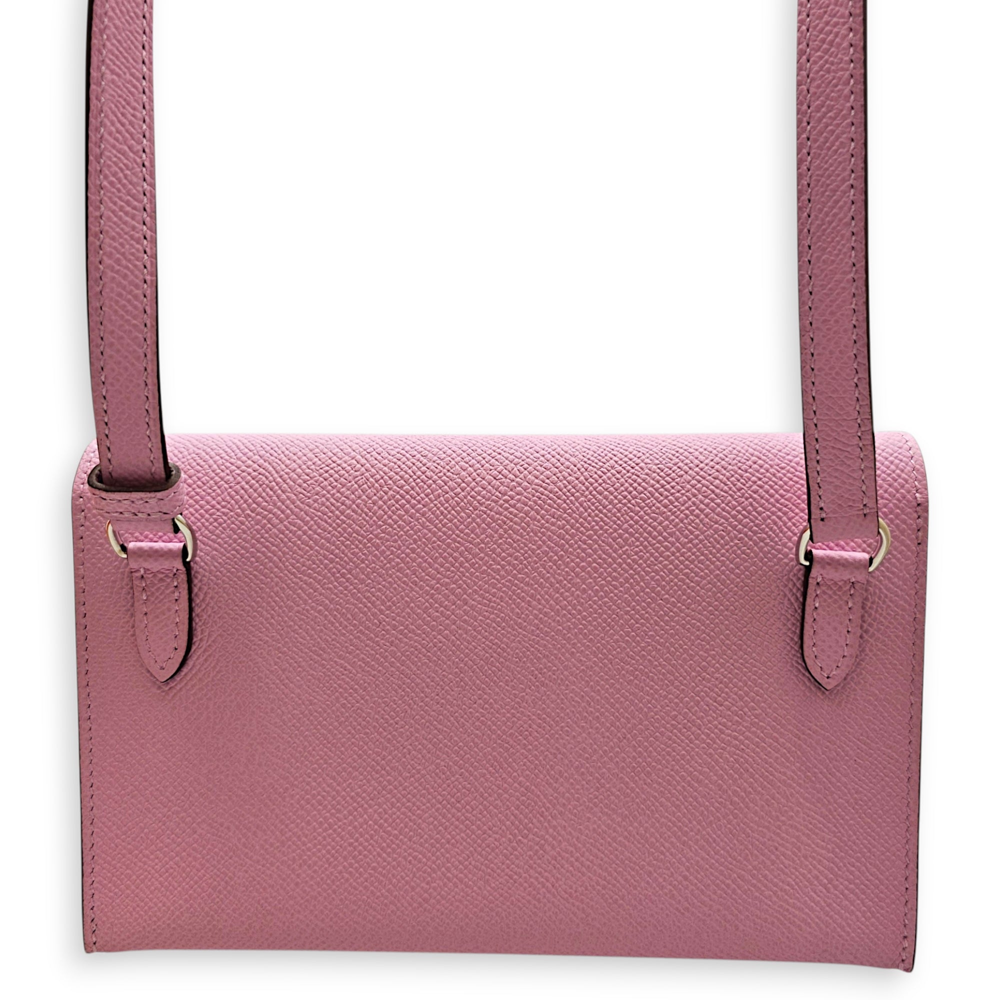 Hermesnap Mauve Sylvestre Wallet in Epsom Palladium hardware CL2607-22502 2