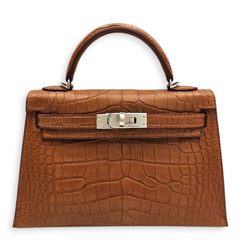 Sellier Kelly 20 Gold in Matte Alligator Palladium hardware CL2607-22513 1