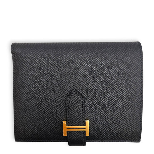 Bearn Black Wallet in Epsom Gold hardware CL2607-22517 1