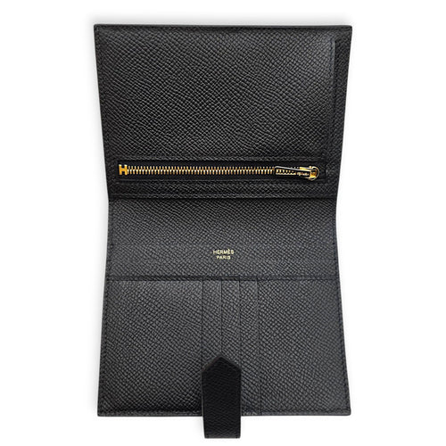 Bearn Black Wallet in Epsom Gold hardware CL2607-22517 3