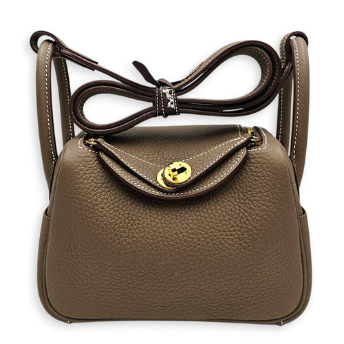 Lindy II Mini Etoupe in Clemence Gold hardware CL2607-22521 10