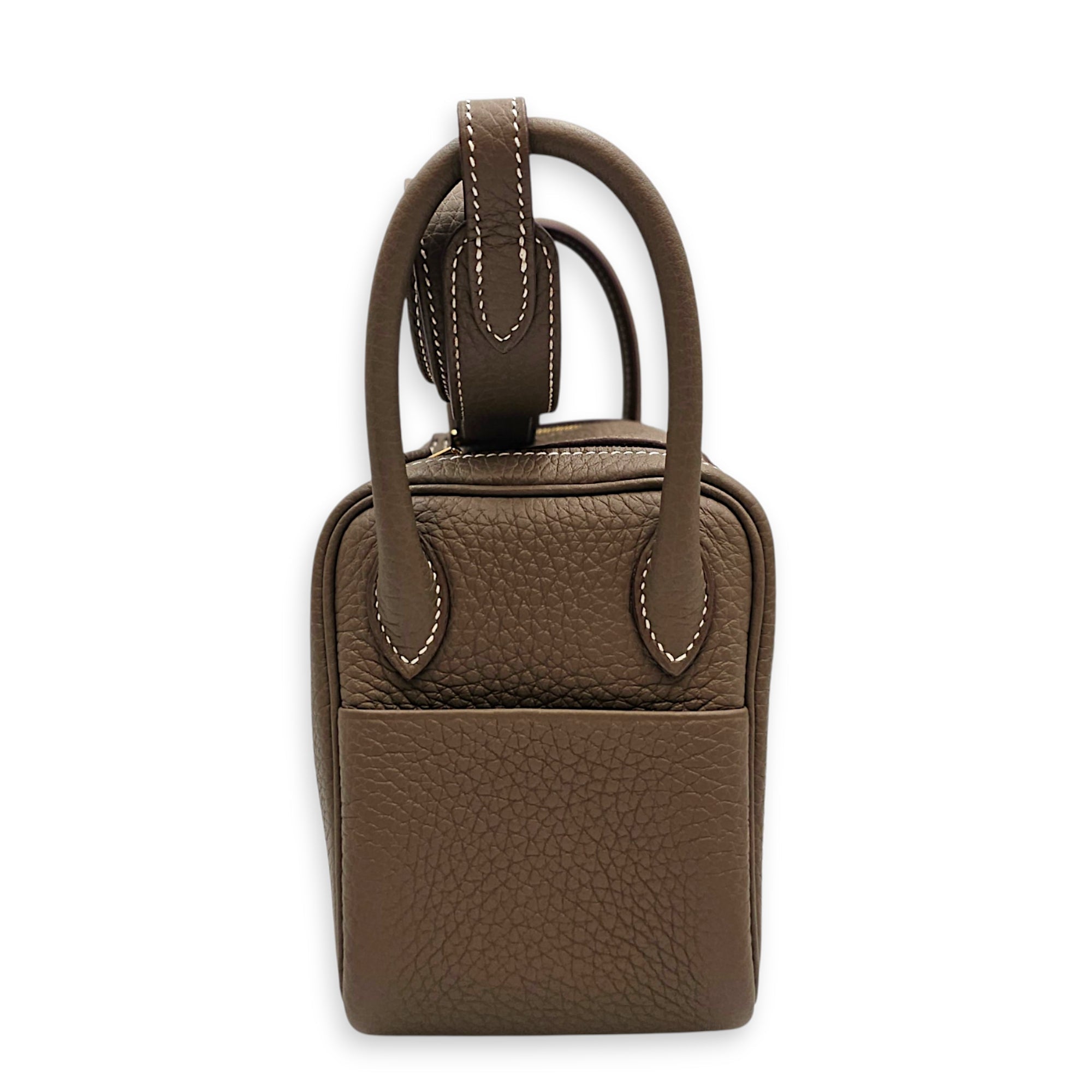 Lindy II Mini Etoupe in Clemence Gold hardware CL2607-22521 4