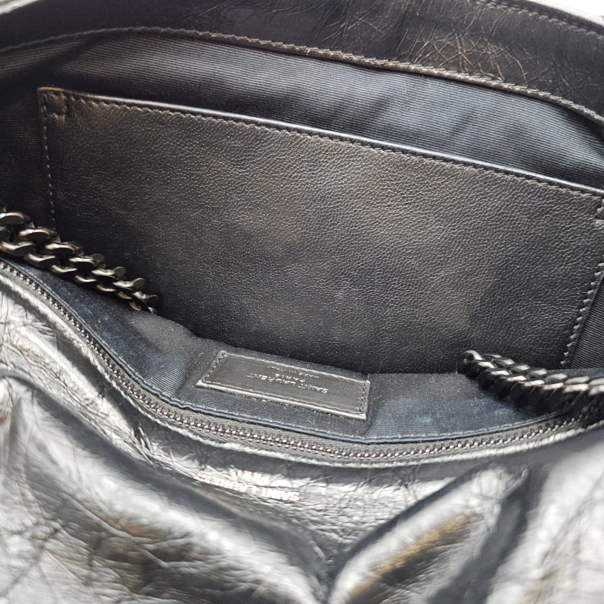 Niki 27cm Black Shoulder Bag in Calfskin Ruthenium hardware CL2607-22528 14