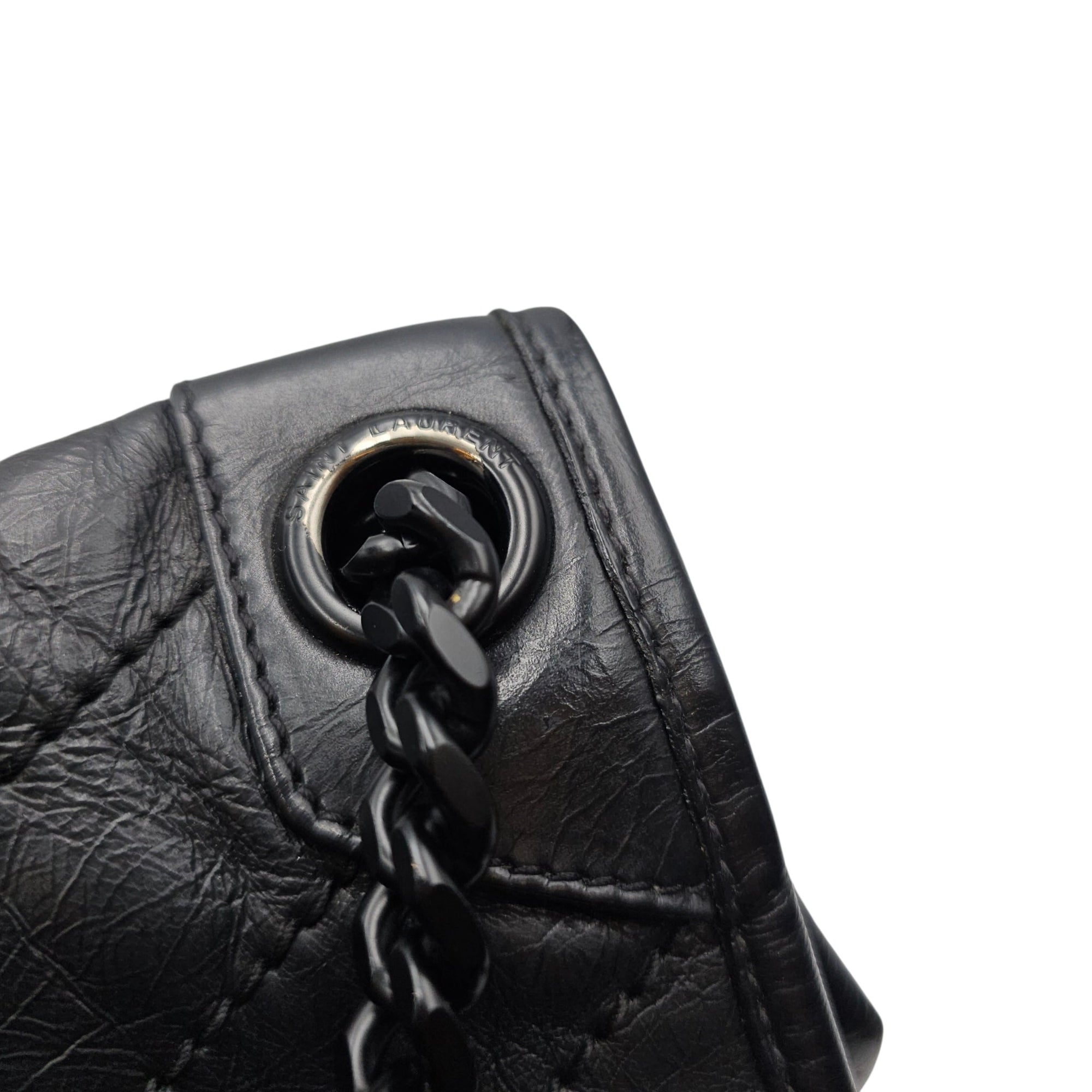Niki 27cm Black Shoulder Bag in Calfskin Ruthenium hardware CL2607-22528 16