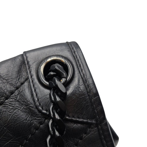 Niki 27cm Black Shoulder Bag in Calfskin Ruthenium hardware CL2607-22528 16