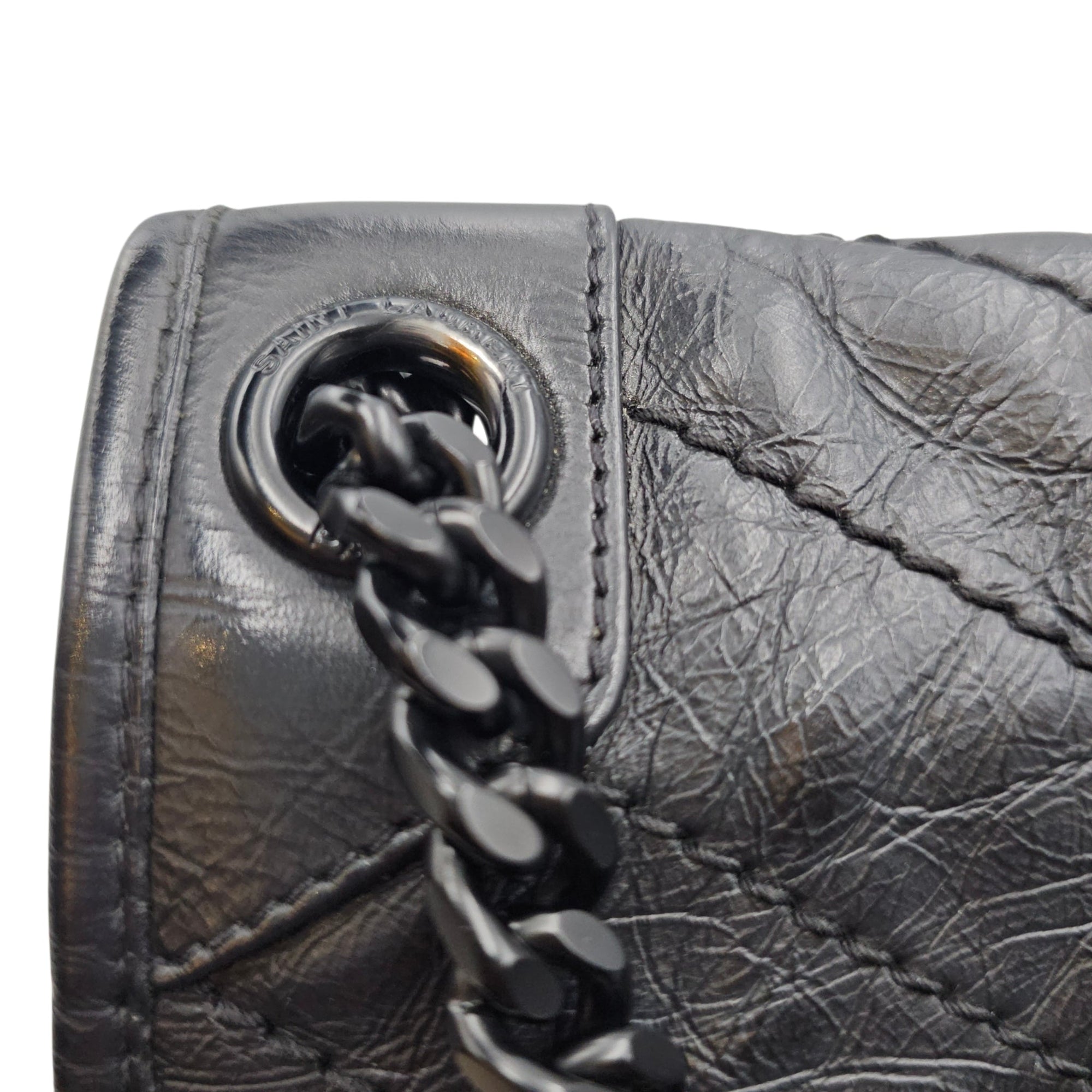 Niki 27cm Black Shoulder Bag in Calfskin Ruthenium hardware CL2607-22528 17
