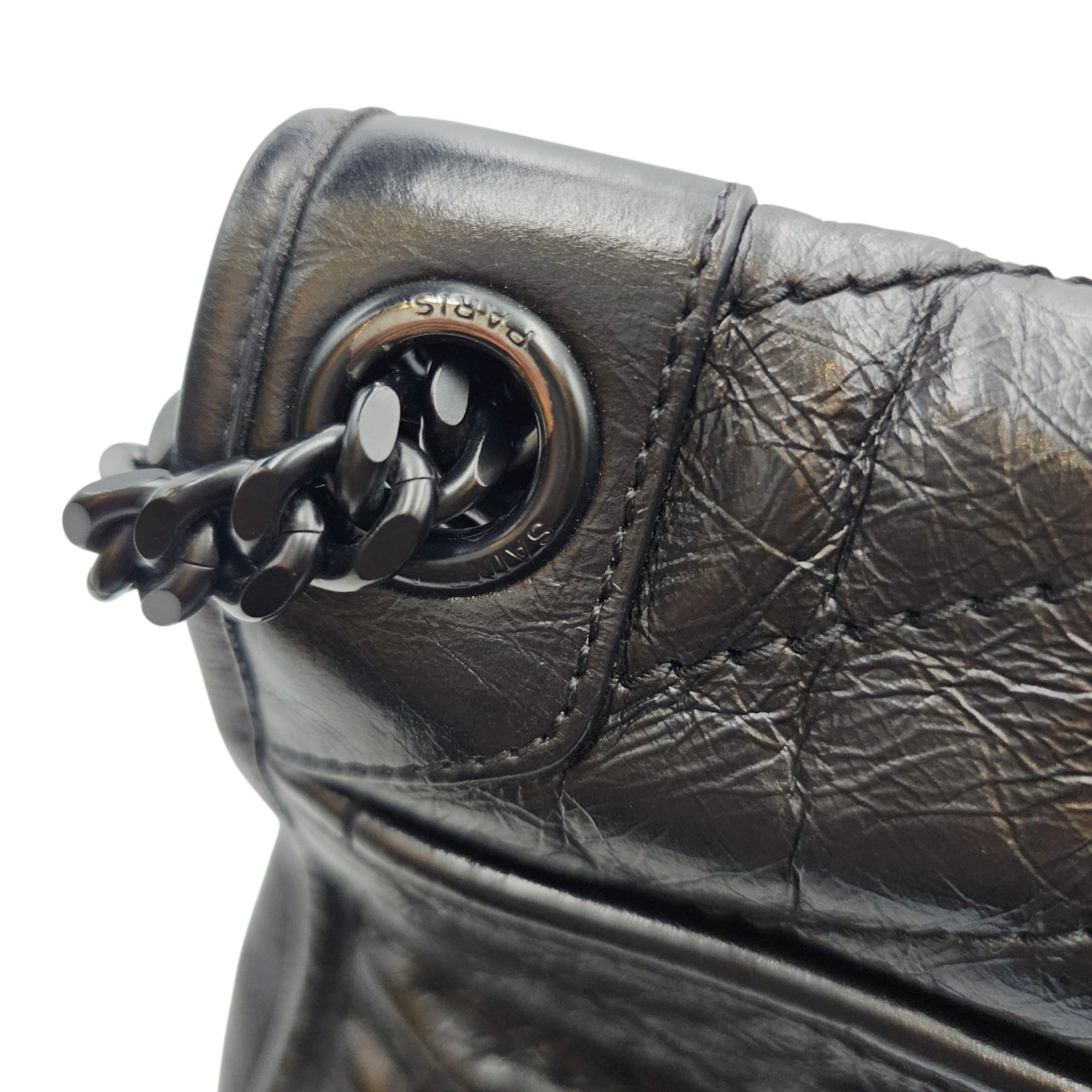 Niki 27cm Black Shoulder Bag in Calfskin Ruthenium hardware CL2607-22528 18