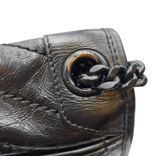 Niki 27cm Black Shoulder Bag in Calfskin Ruthenium hardware CL2607-22528 19