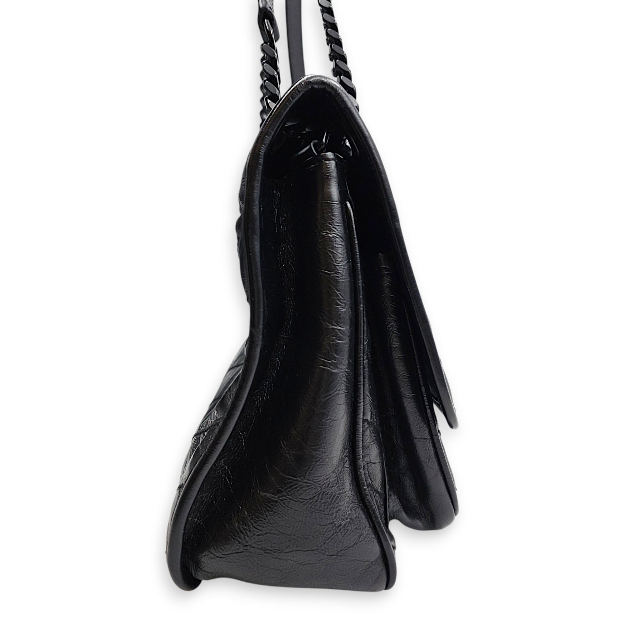 Niki 27cm Black Shoulder Bag in Calfskin Ruthenium hardware CL2607-22528 4
