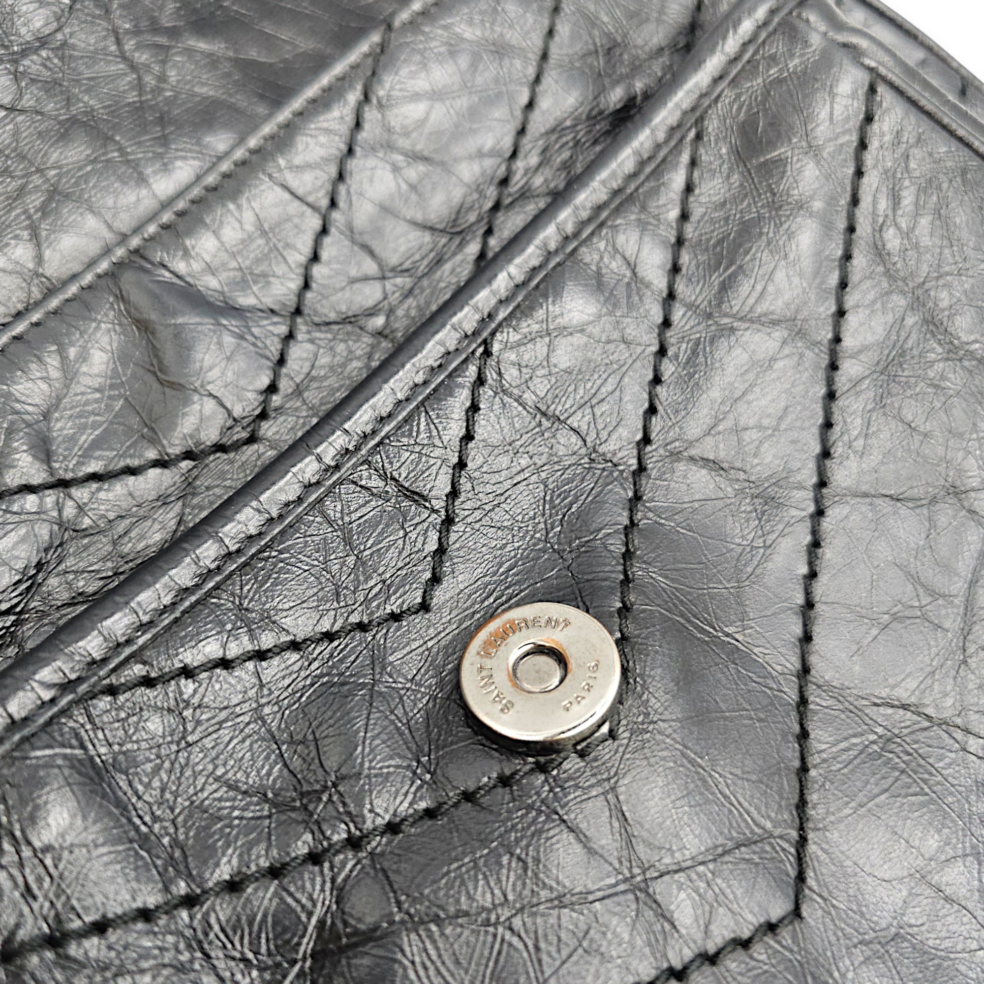 Niki 27cm Black Shoulder Bag in Calfskin Ruthenium hardware CL2607-22528 8