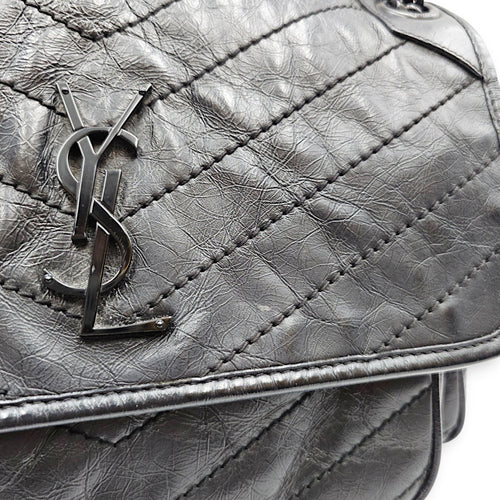 Niki 27cm Black Shoulder Bag in Calfskin Ruthenium hardware CL2607-22528 10