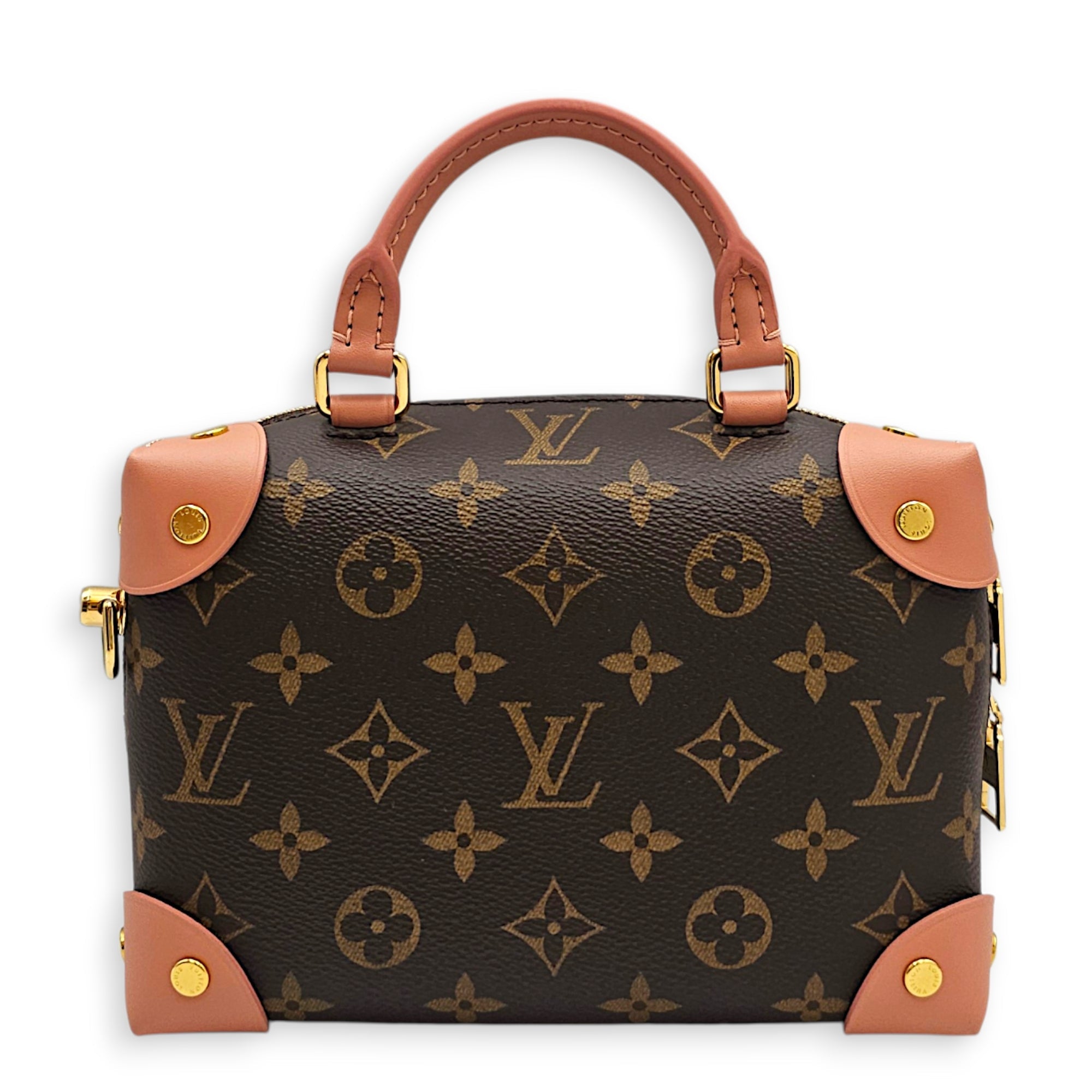 Petite Malle Souple 20cm Pink Crossbody Bag in Calfskin Gold hardware CL2607-22530 2