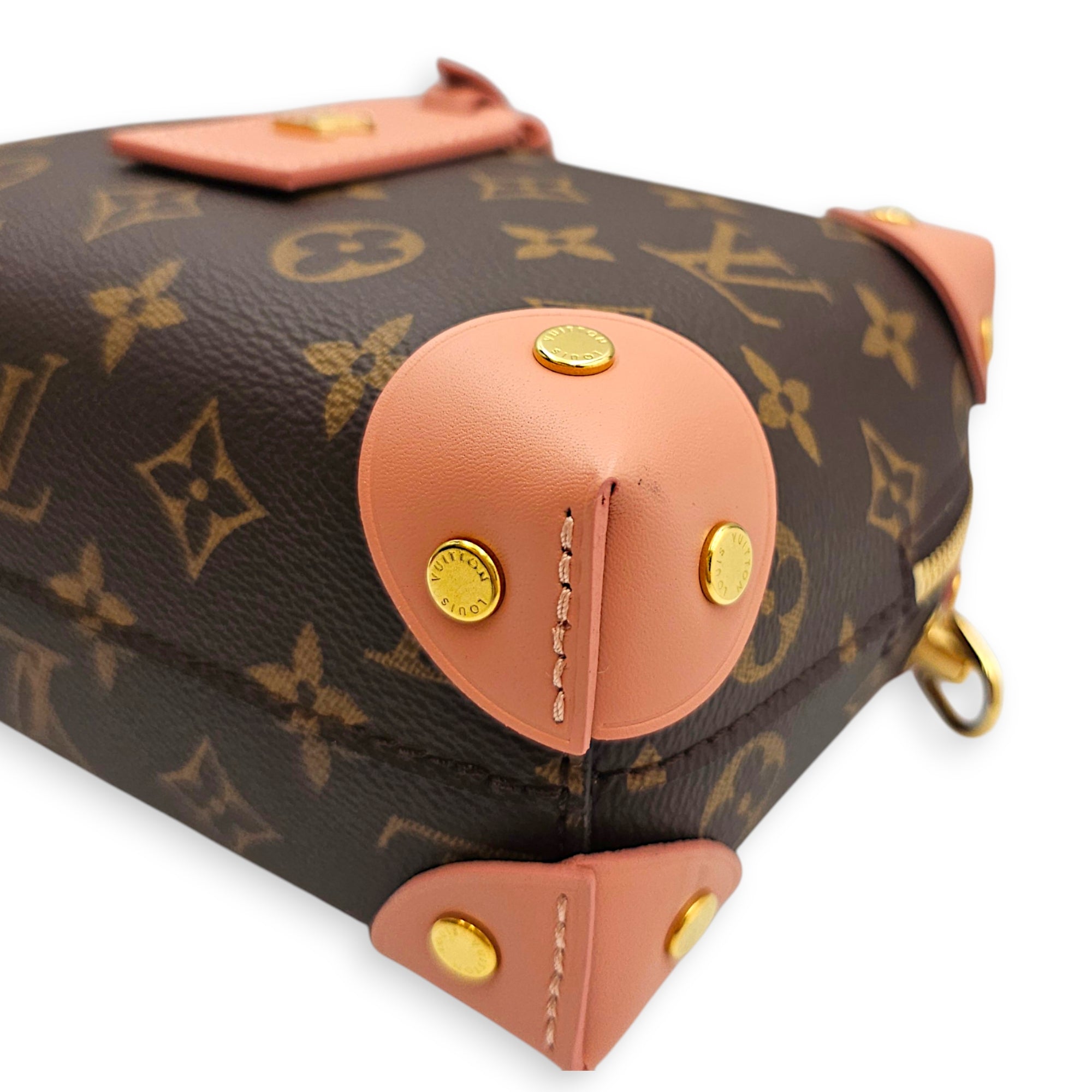Petite Malle Souple 20cm Pink Crossbody Bag in Calfskin Gold hardware CL2607-22530 10