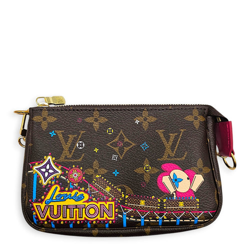 Pochette Vivienne Character 2020 Mini Brown Pouch in Canvas Gold hardware CL2607-22531 1