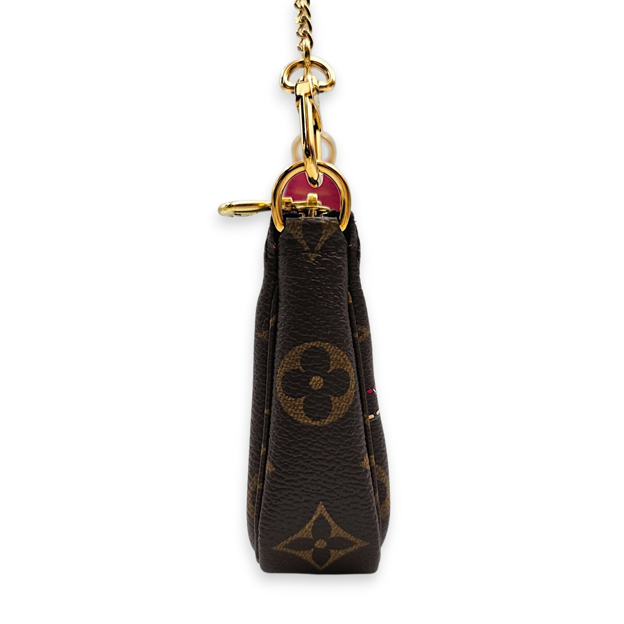 Pochette Vivienne Character 2020 Mini Brown Pouch in Canvas Gold hardware CL2607-22531 3