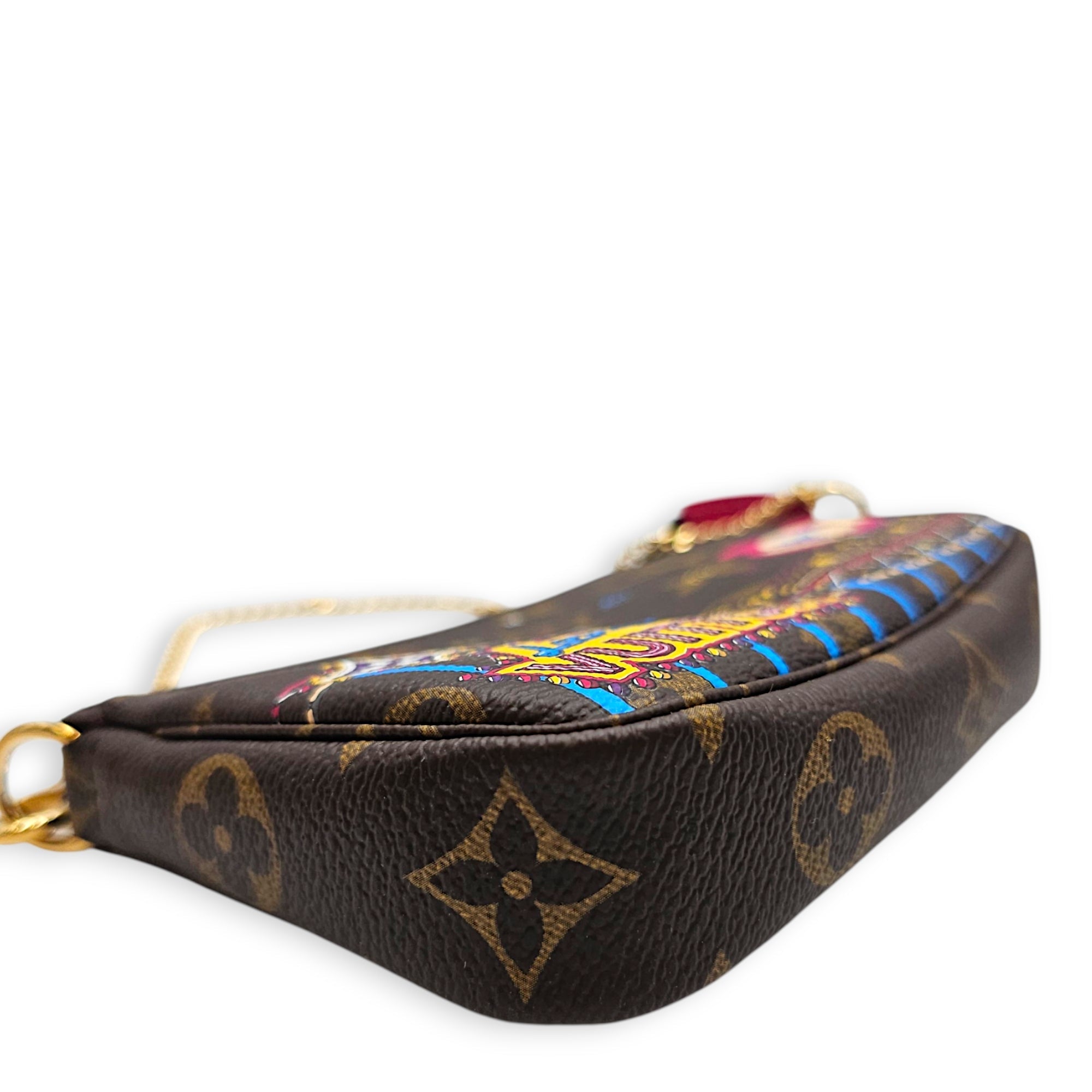 Pochette Vivienne Character 2020 Mini Brown Pouch in Canvas Gold hardware CL2607-22531 8