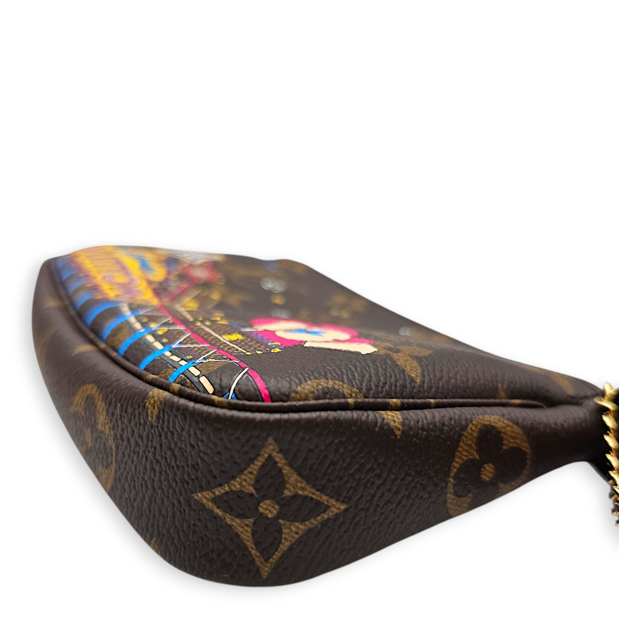 Pochette Vivienne Character 2020 Mini Brown Pouch in Canvas Gold hardware CL2607-22531 6