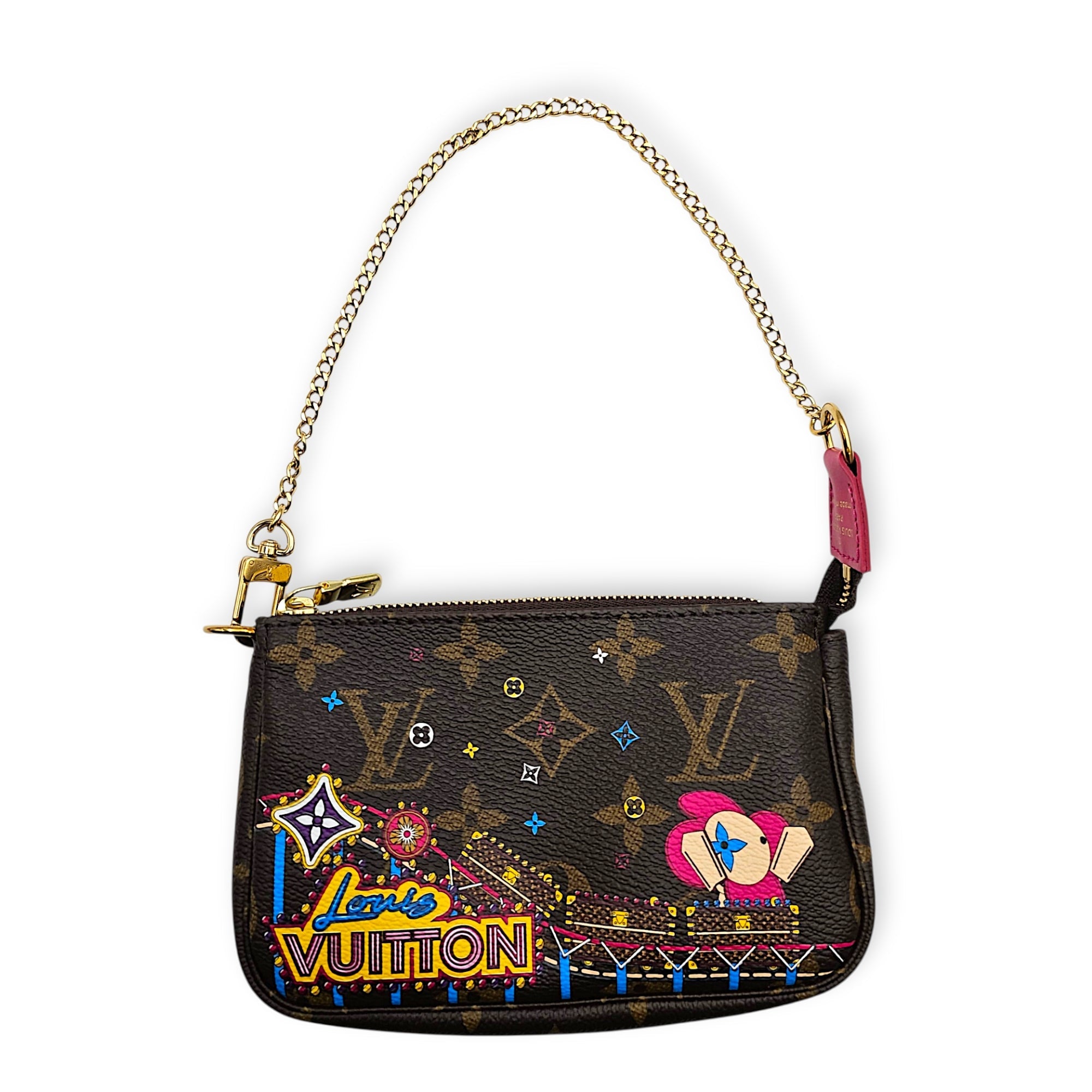Pochette Vivienne Character 2020 Mini Brown Pouch in Canvas Gold hardware CL2607-22531 9