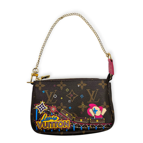 Pochette Vivienne Character 2020 Mini Brown Pouch in Canvas Gold hardware CL2607-22531 9