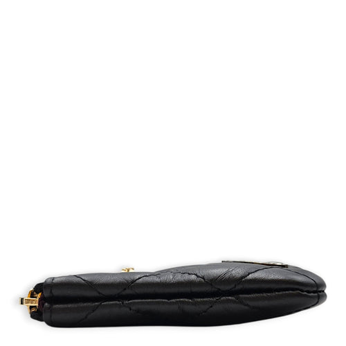 Qulited Reissue Lucky Charms O Case Wallet Black Pouch in Distressed Leather Gold hardware CL2607-22532 3