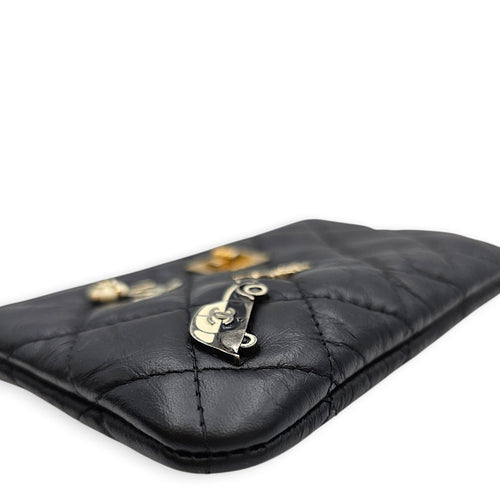 Qulited Reissue Lucky Charms O Case Wallet Black Pouch in Distressed Leather Gold hardware CL2607-22532 9