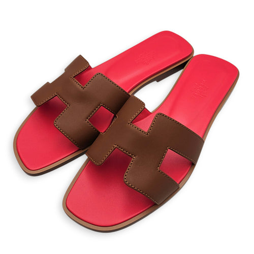 Oran Sandal. Sz: 37 Gold/Rose Grenade Sandals in Calfskin