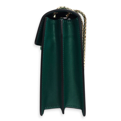Serpenti Forever with snakehead closure 25cm Green Shoulder Bag in Calfskin Gold hardware CL2607-22537 4