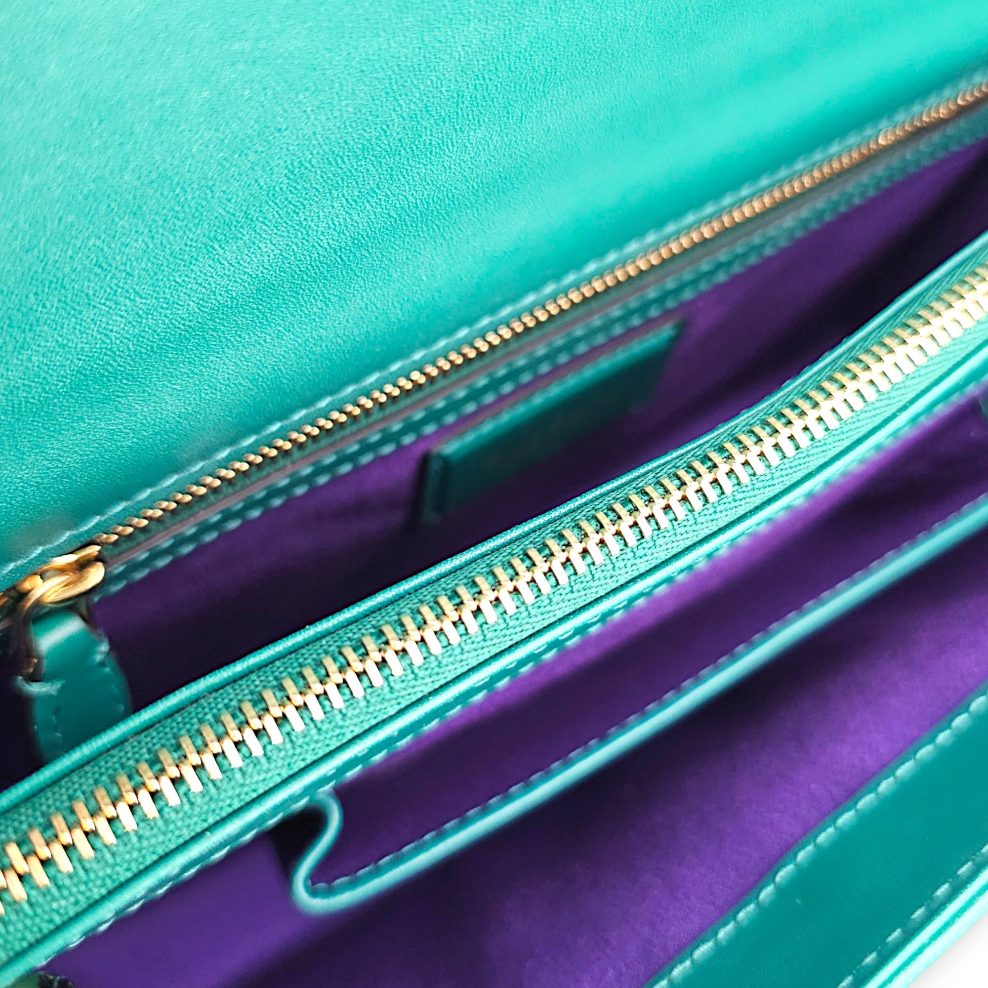 Serpenti Forever with snakehead closure 25cm Green Shoulder Bag in Calfskin Gold hardware CL2607-22537 6