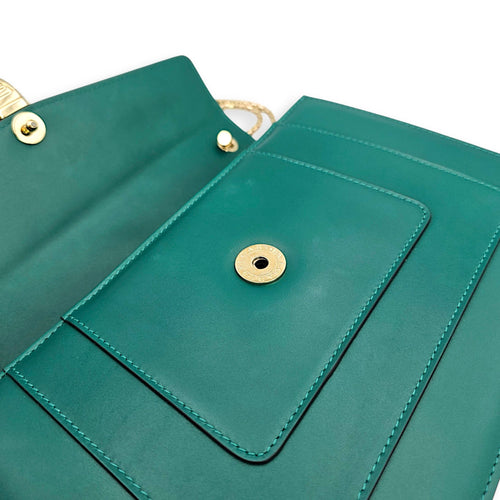 Serpenti Forever with snakehead closure 25cm Green Shoulder Bag in Calfskin Gold hardware CL2607-22537 7