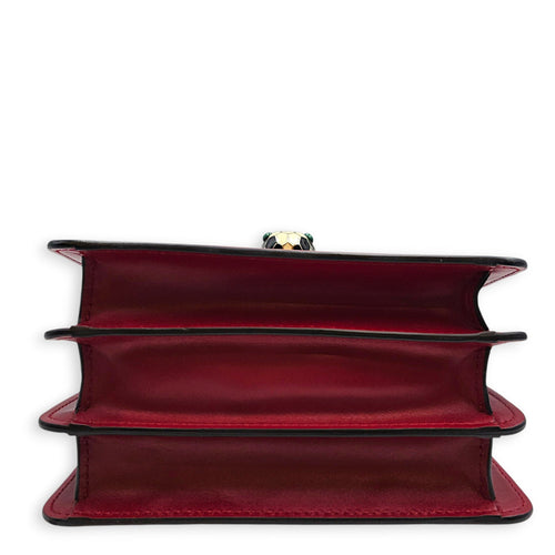 Serpenti Forever 18cm Red Top Handle Bag in Calfskin Gold hardware CL2607-22539 4