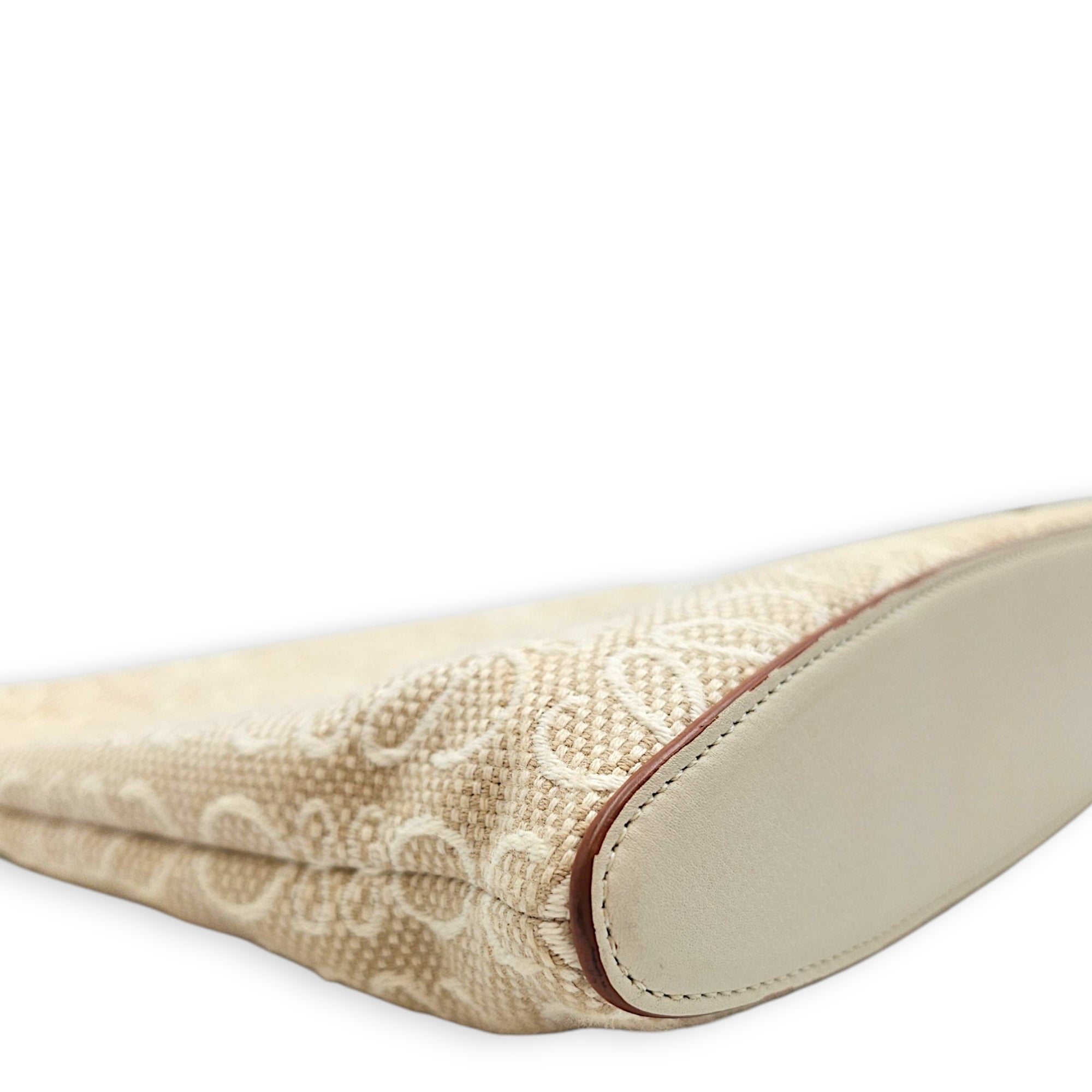 Anagram Oblong 27cm Beige Clutch in Canvas Gold hardware CL2607-22544 10