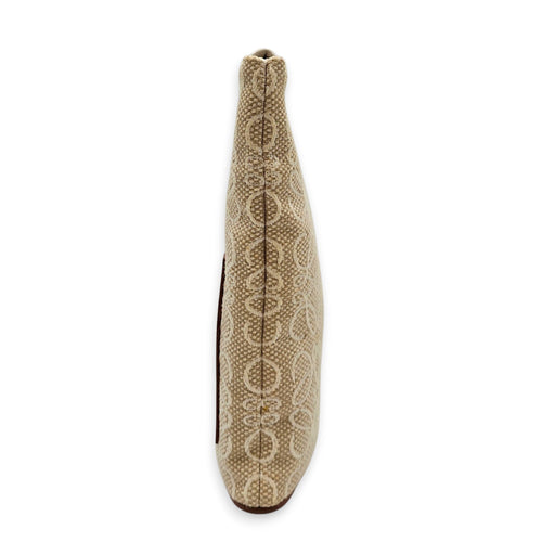 Anagram Oblong 27cm Beige Clutch in Canvas Gold hardware CL2607-22544 4
