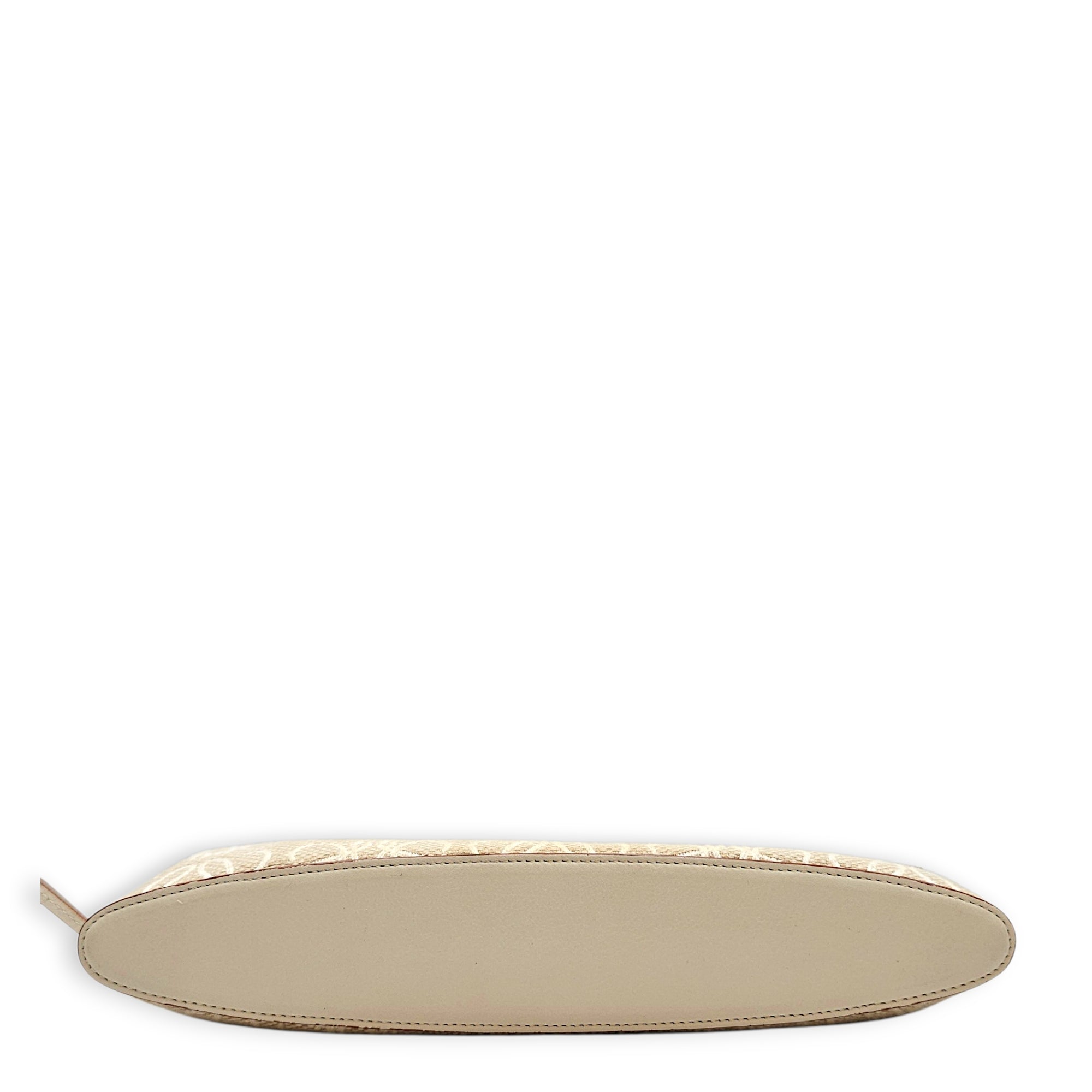 Anagram Oblong 27cm Beige Clutch in Canvas Gold hardware CL2607-22544 5