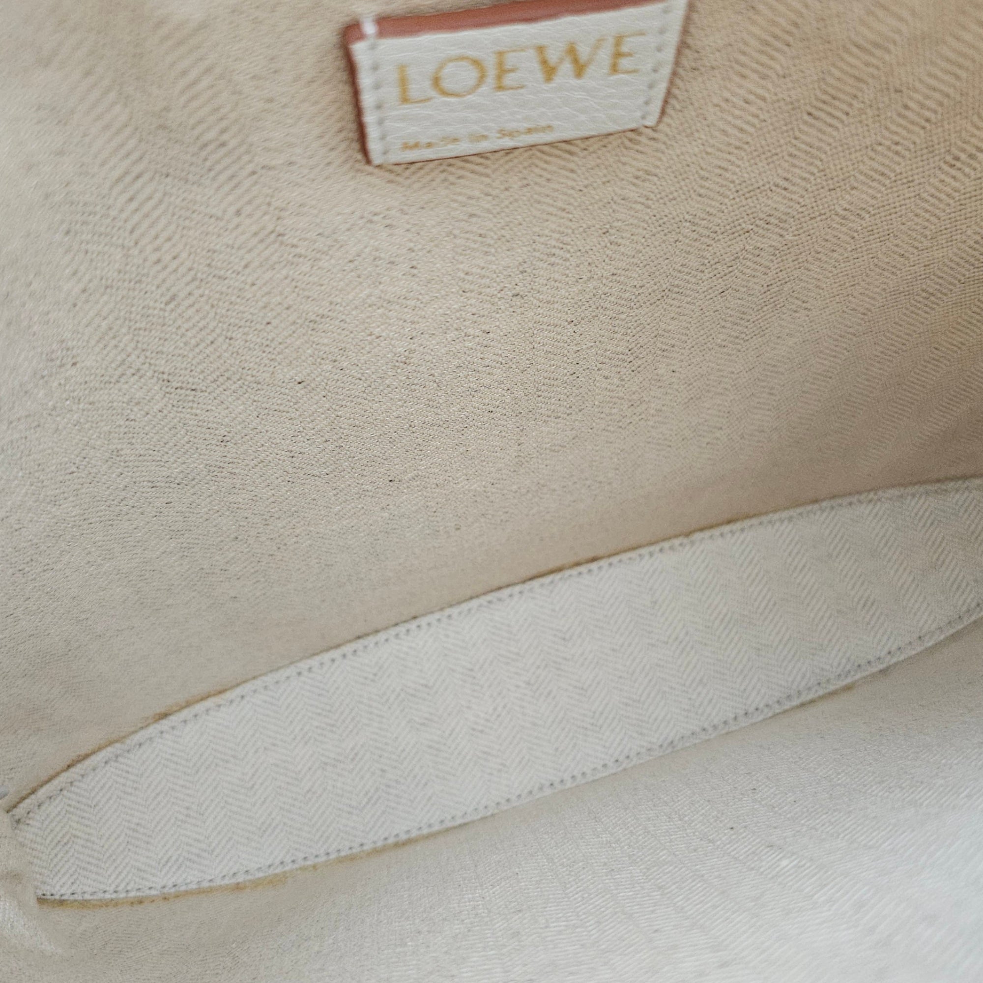 Anagram Oblong 27cm Beige Clutch in Canvas Gold hardware CL2607-22544 6