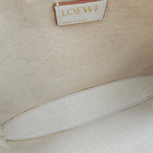 Anagram Oblong 27cm Beige Clutch in Canvas Gold hardware CL2607-22544 6