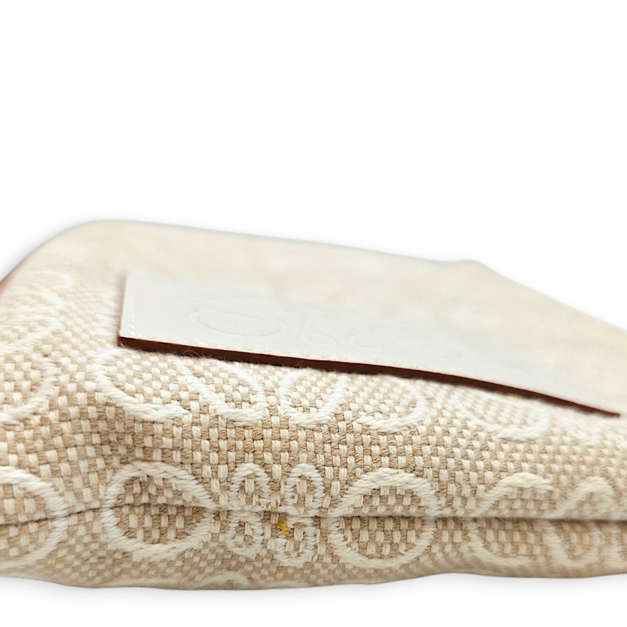 Anagram Oblong 27cm Beige Clutch in Canvas Gold hardware CL2607-22544 8