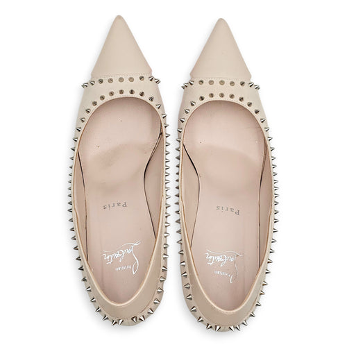 Duvette 100 Pumps Size 39.5 Beige Heels in Calfskin Silver hardware