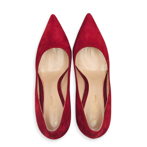 Suede Pumps 39 Red Shoes CL2607-22547 1