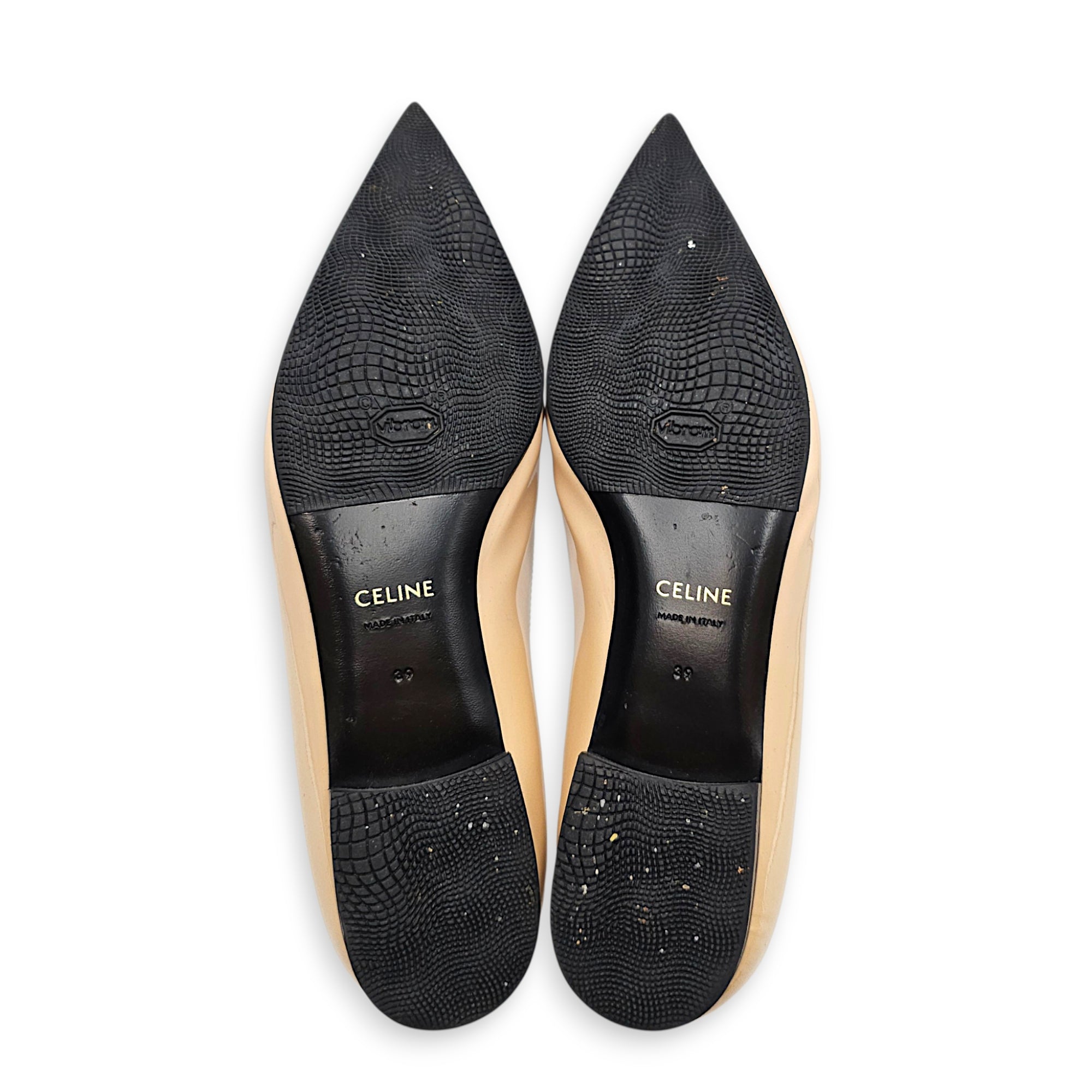Suzy Patent Balletina 39 Beige Flats in Patent Leather Gold hardware CL2607-22549 2