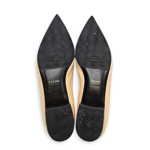 Suzy Patent Balletina 39 Beige Flats in Patent Leather Gold hardware CL2607-22549 2