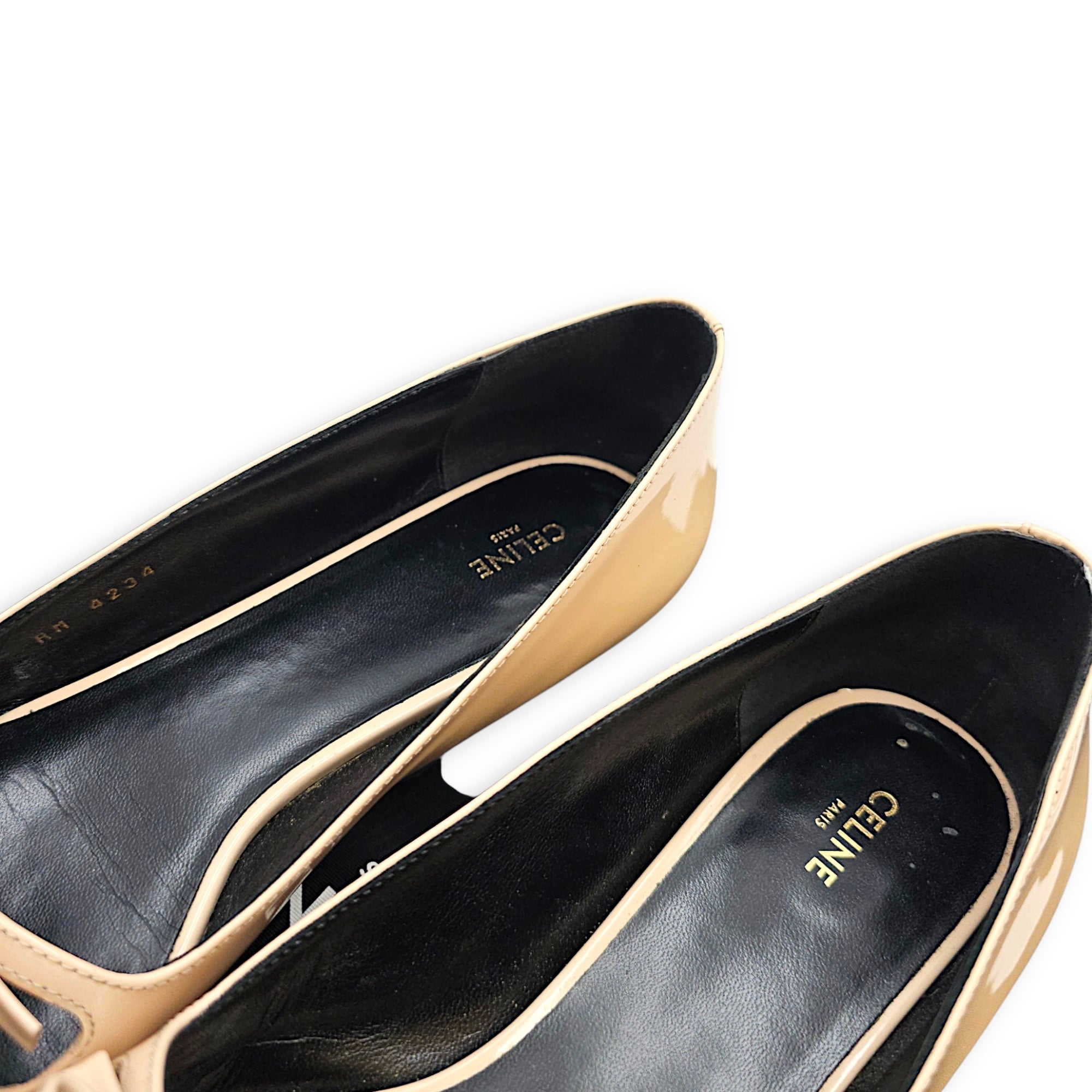 Suzy Patent Balletina 39 Beige Flats in Patent Leather Gold hardware CL2607-22549 4