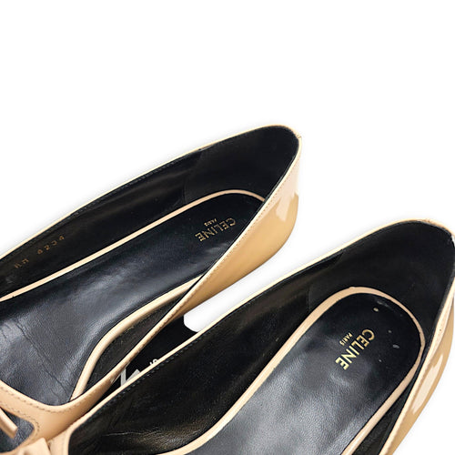 Suzy Patent Balletina 39 Beige Flats in Patent Leather Gold hardware CL2607-22549 4