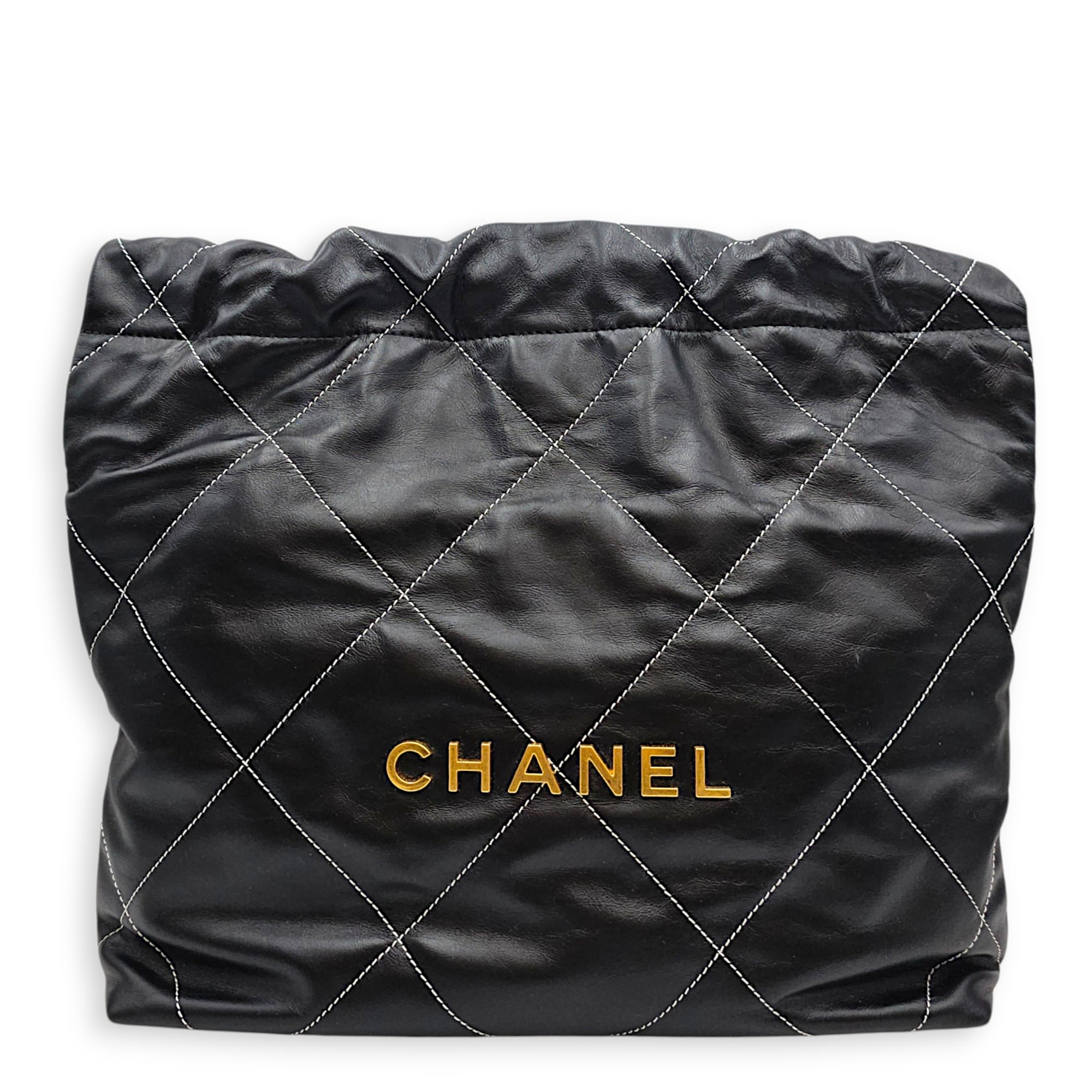 C22 Small Black Shoulder Bag in Calfskin Gold hardware CL2607-22554 12