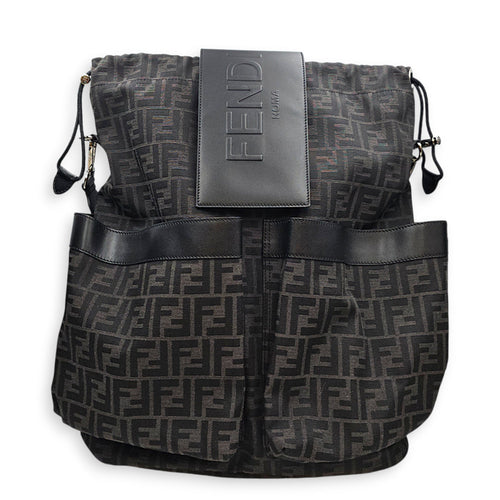 Strike Monogram Jacquard FF Medium Black Backpack in Canvas Silver hardware CL2607-22555 1
