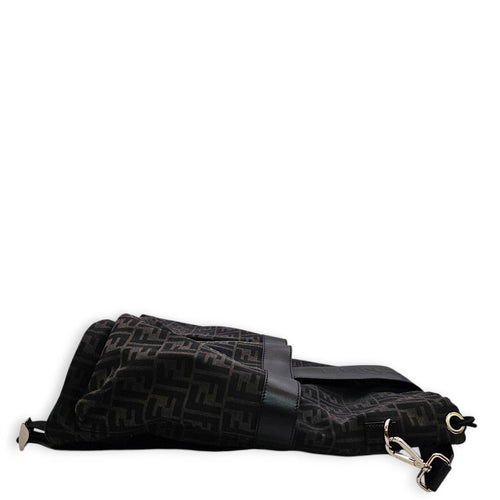 Strike Monogram Jacquard FF Medium Black Backpack in Canvas Silver hardware CL2607-22555 4