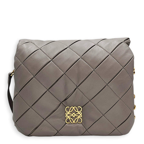 Goya Puffer 24cm Grey Crossbody Bag in Calfskin CL2607-22556 1