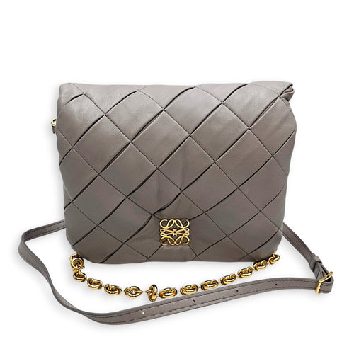 Goya Puffer 24cm Grey Crossbody Bag in Calfskin CL2607-22556 3